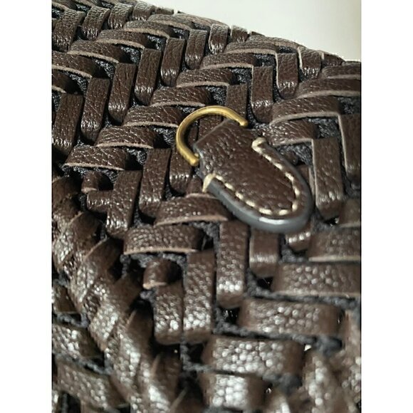 Anya Hindmarch Neeson Small Square Tote Handbag Bag brown capra leather woven - Picture 13 of 14